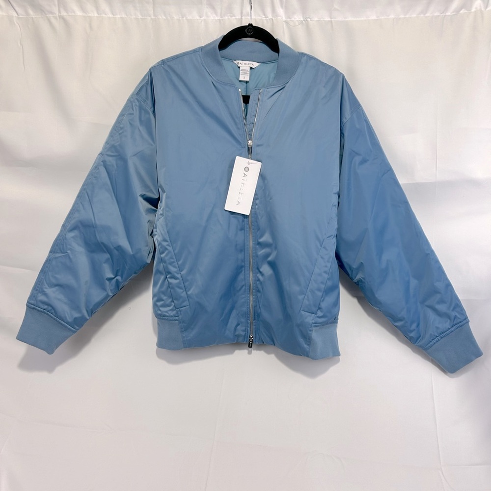 Sateen Bomber Jacket in Blue